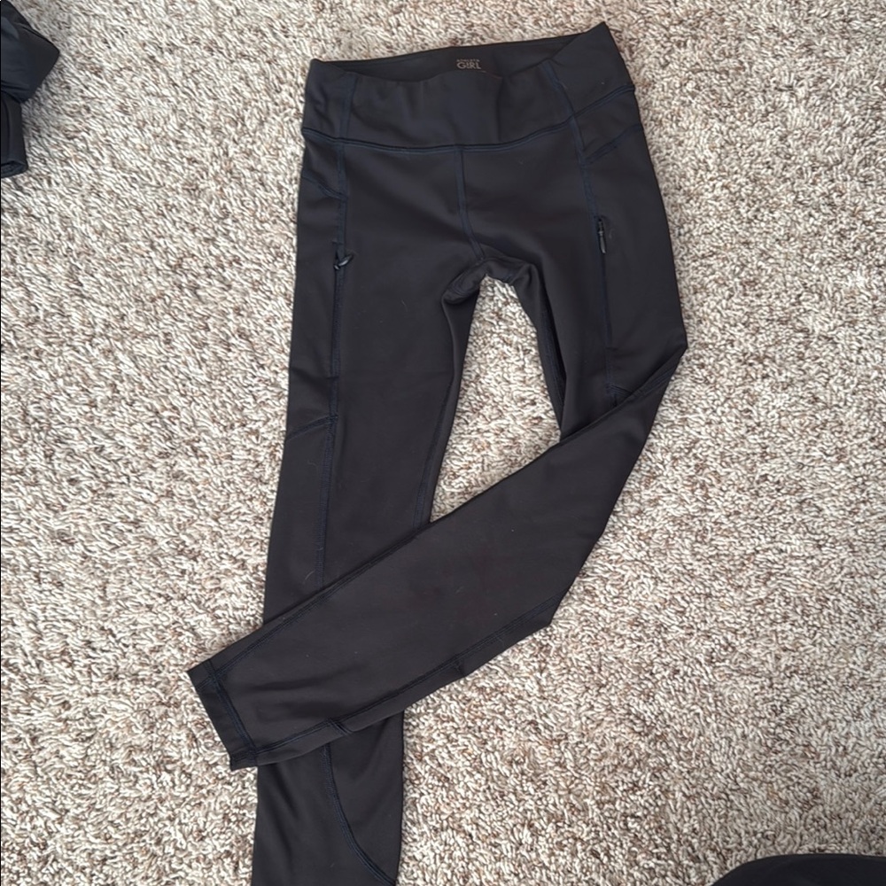 Athleta Girl Black Leggings with High Waist and Tapered Fit